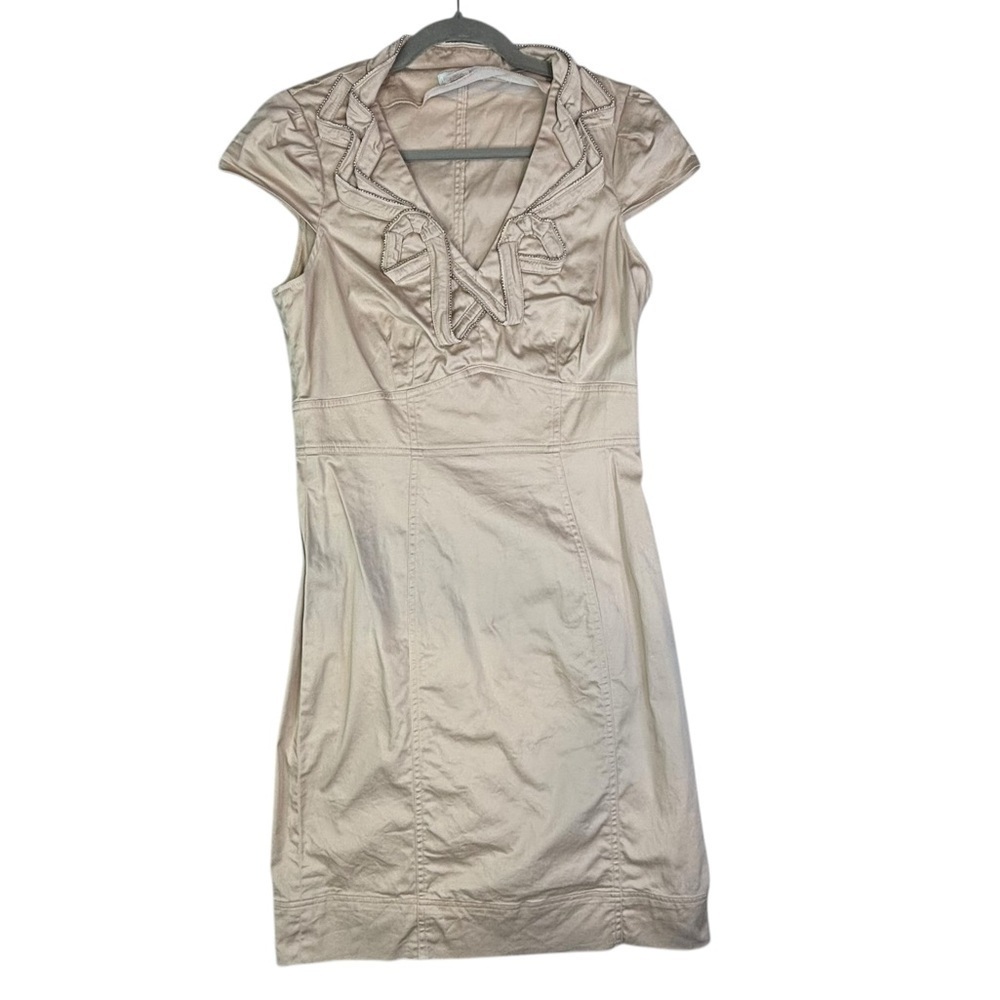 London Times Tan Jewelled Dress